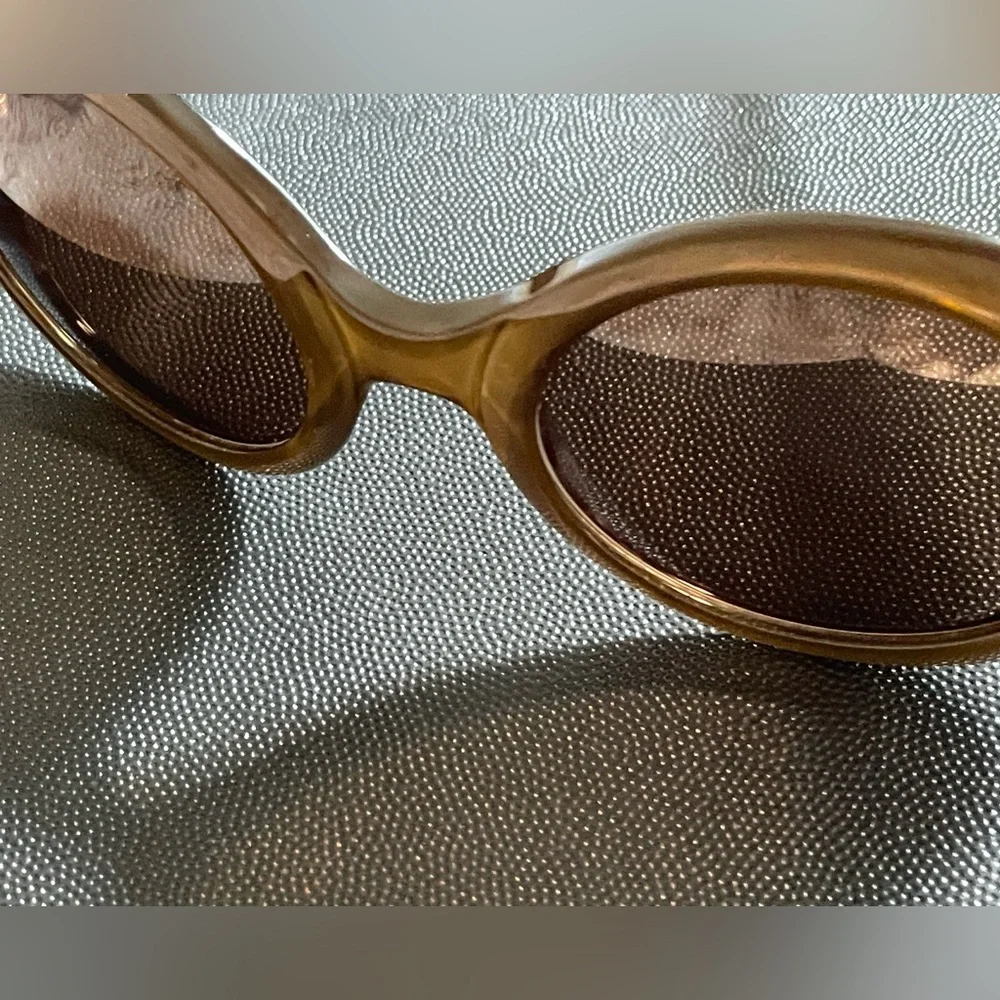 Vintage Gucci Oversized Sunglasses Brown Oval Interlocking GG Retro Sunnies